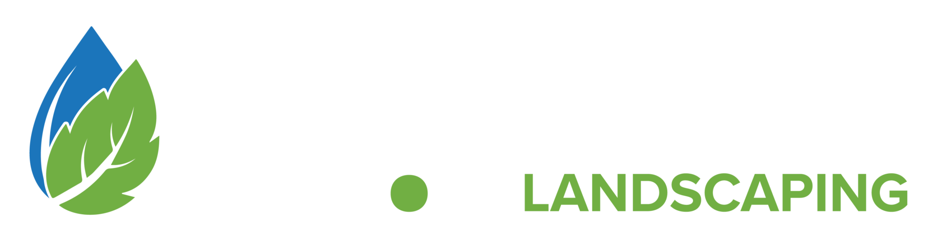 Logo for St. Jacobs Landscaping featuring a stylized blue and green leaf design beside the company name in bold white and green text.